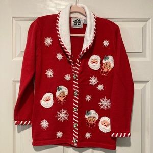 Santa and Mrs. Claus Grannycore Holiday Christmas Sweater